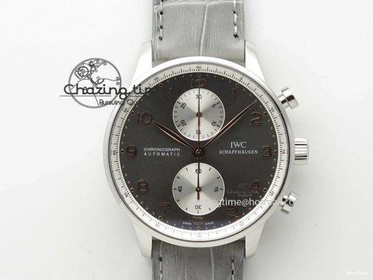 MIROTIME 0227 Sporty Portuguese Tourbillon IW504602 SS ZF Best Edition Blue Dial on Black Leather Strap 7175